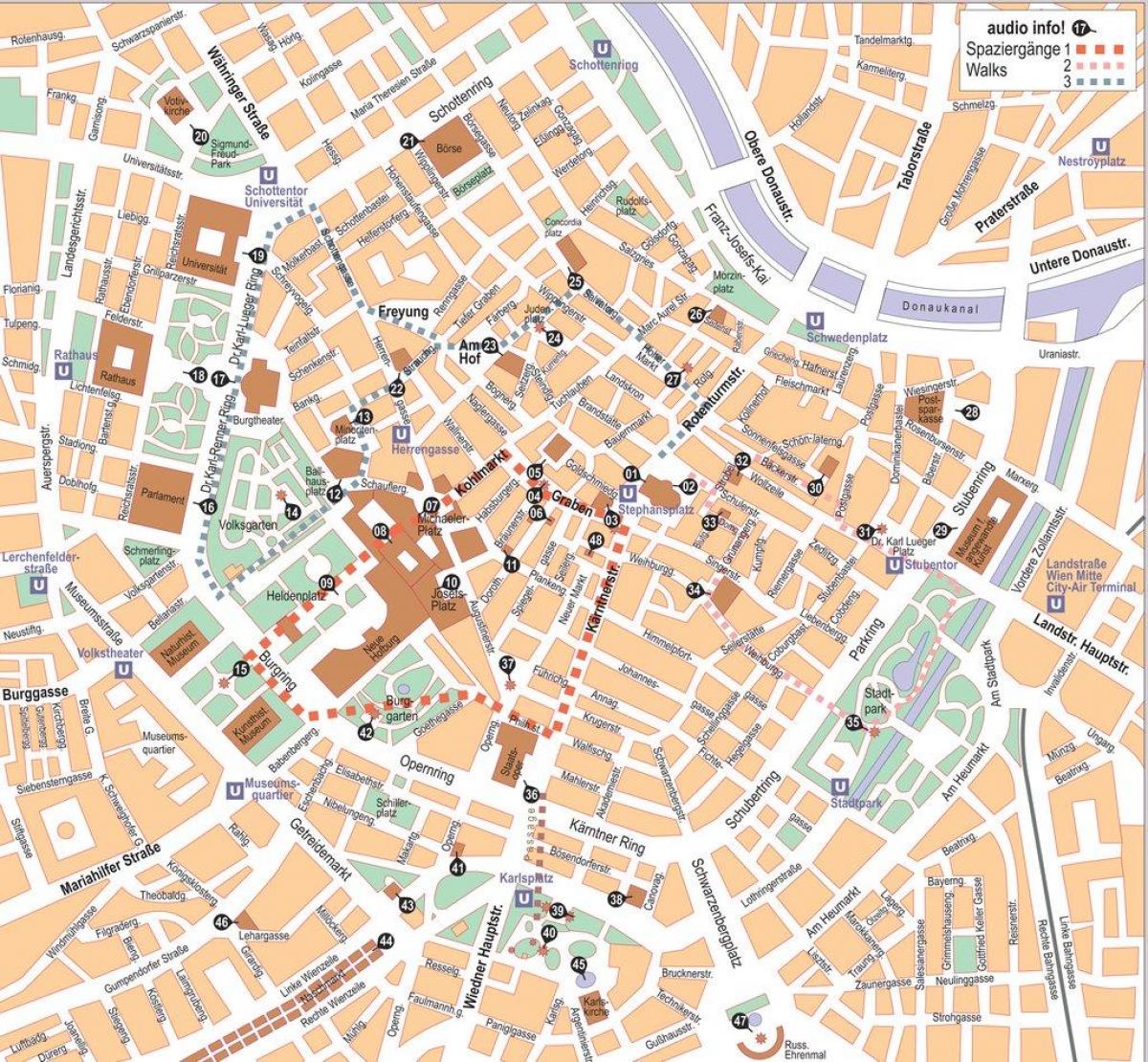 Виена Австрия град-център на картата