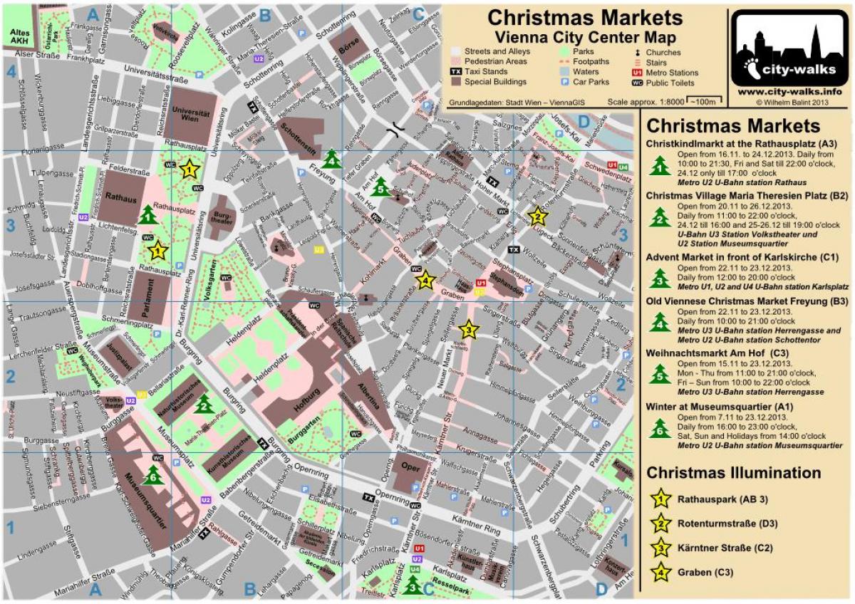 Карта на Виена Коледен пазар