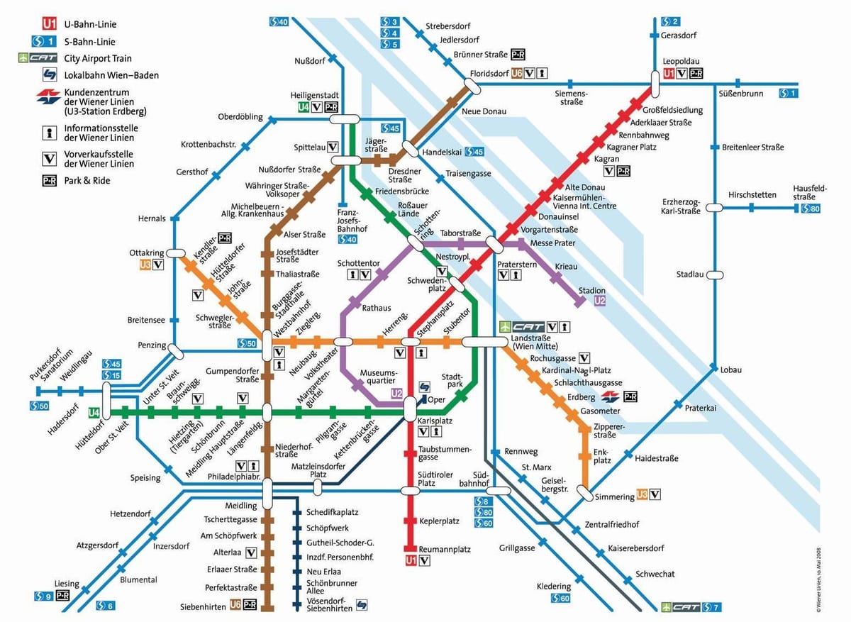 Карта на метрото Виена