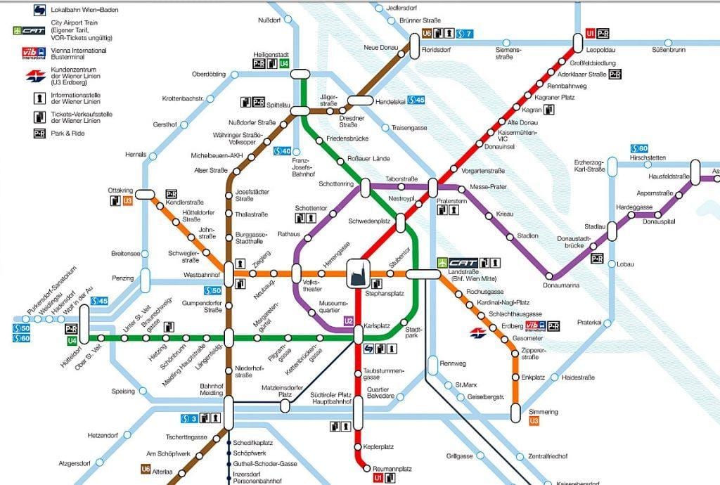 Виена карта на метрото 