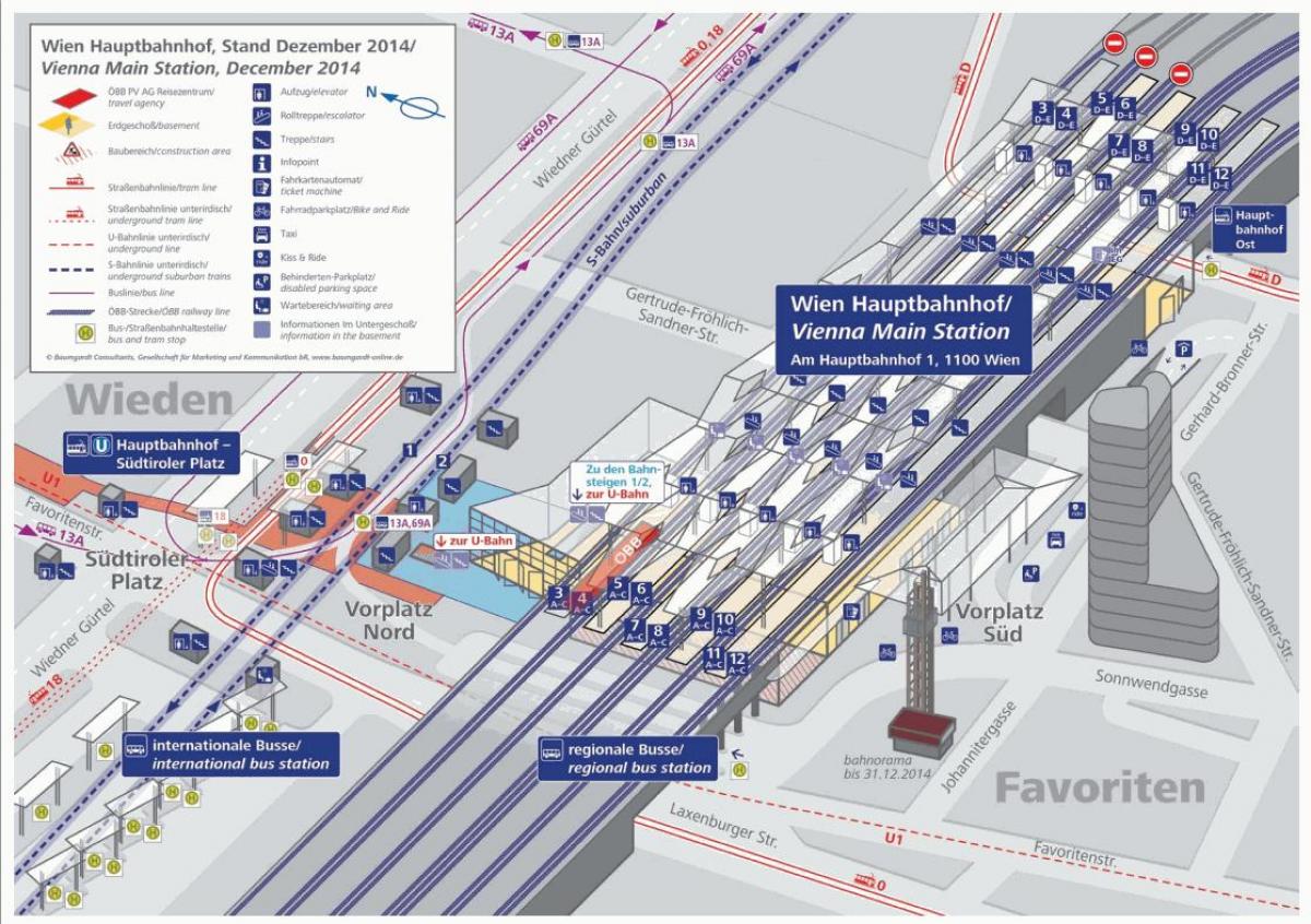 Виена hauptbahnhof картата