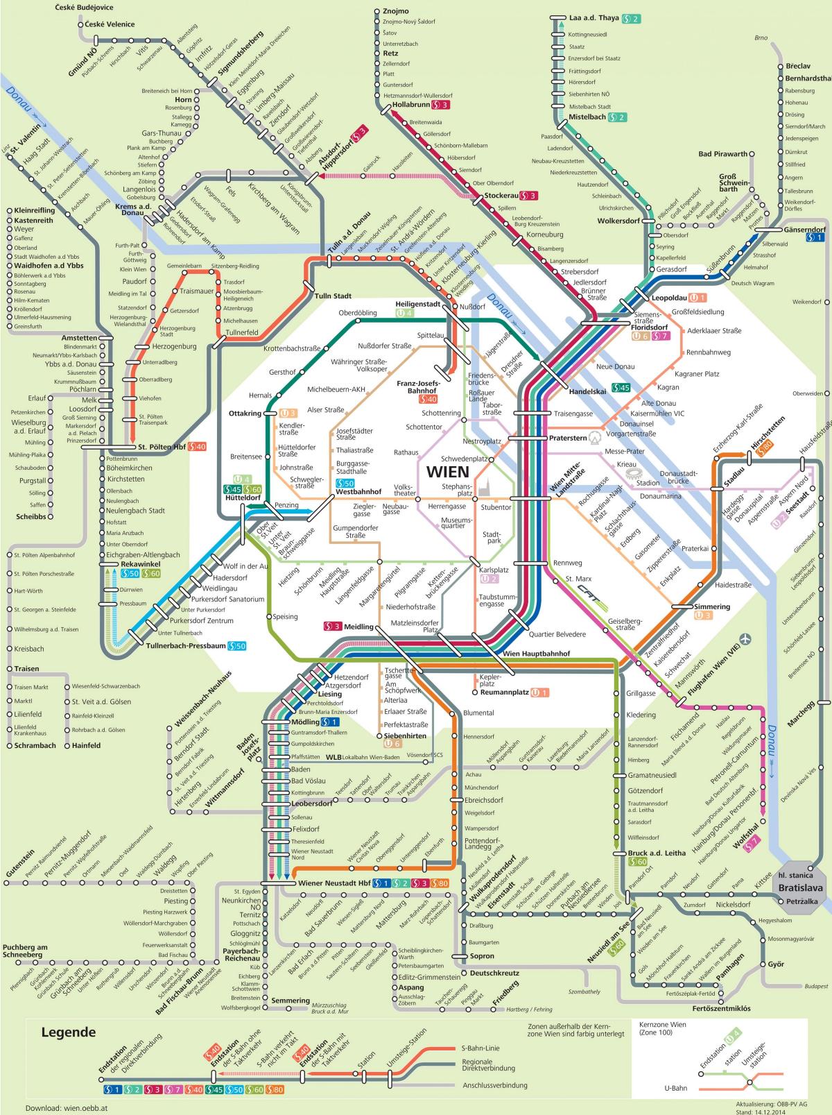 с метрото на Виена карта