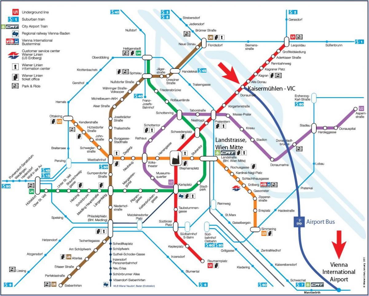 Карта на виена, на влак S7