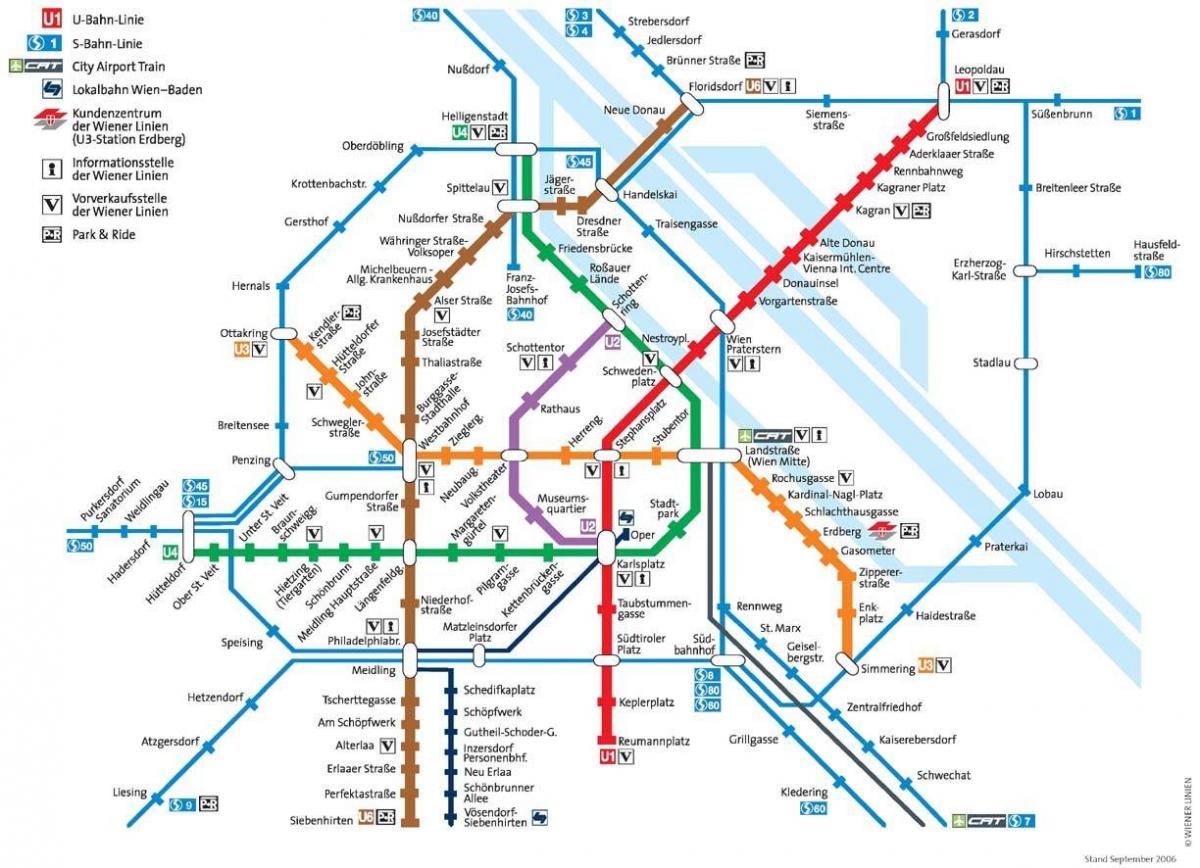 Виенски метрото Австрия карта