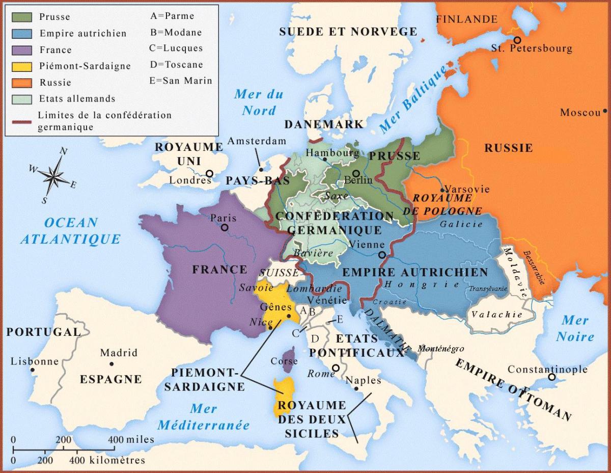 карта на Вените и околните страни