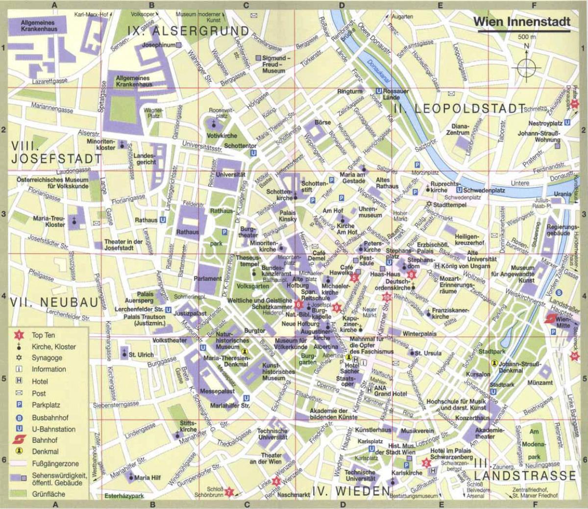 Виена карта на града