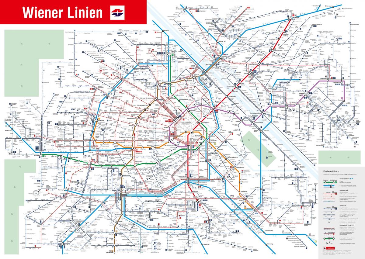карта на Виена с обществен транспорт