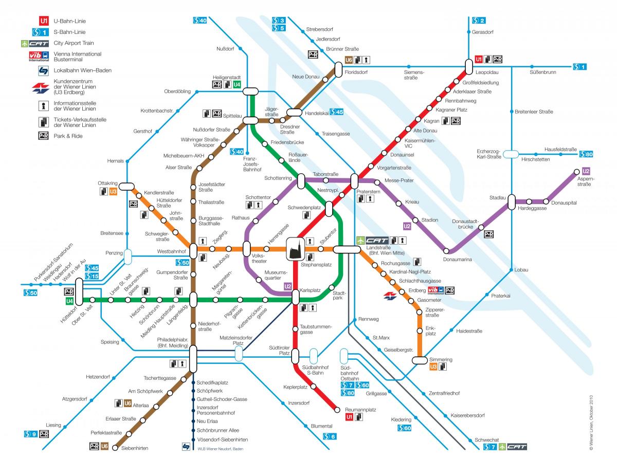Виена Австрия карта на метрото 
