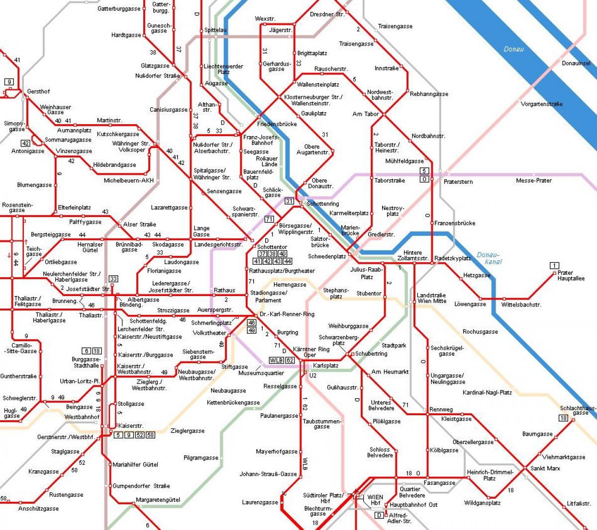 Виена Австрия трамвайна карта