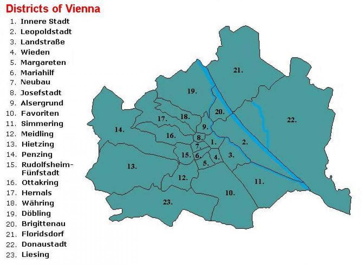 Виен окръга на картата