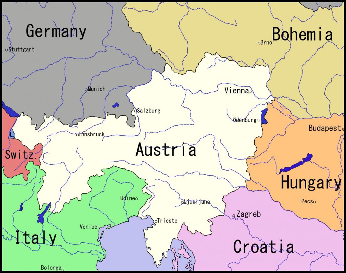 карта на Виена и околностите