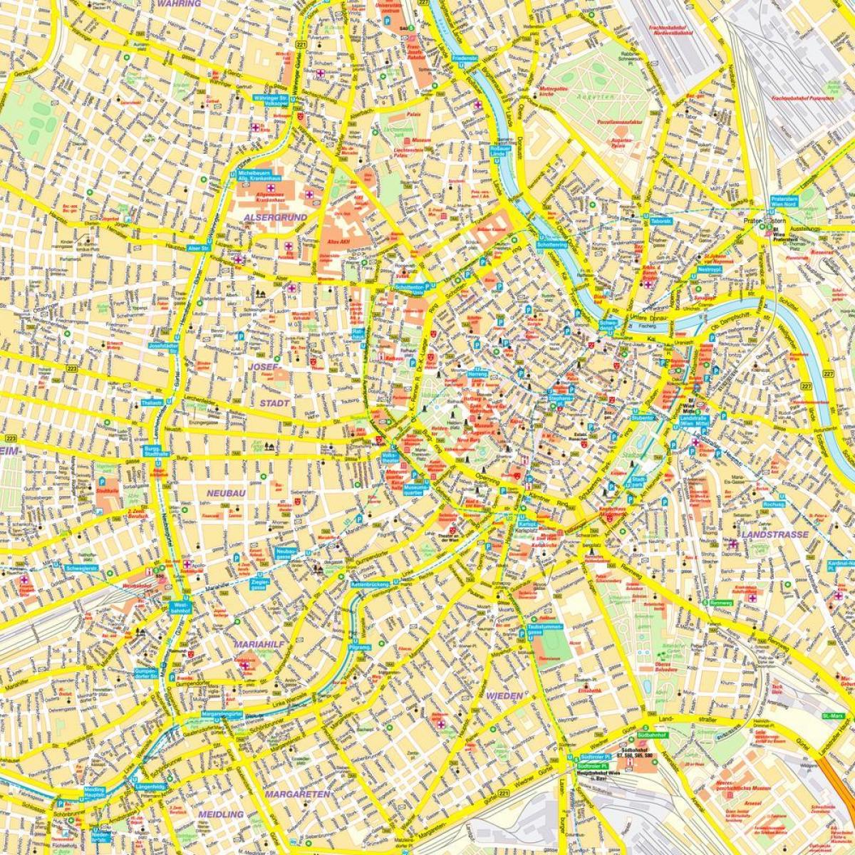 Виена вътрешна карта на града