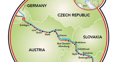 Пасау Виена на велосипед картата